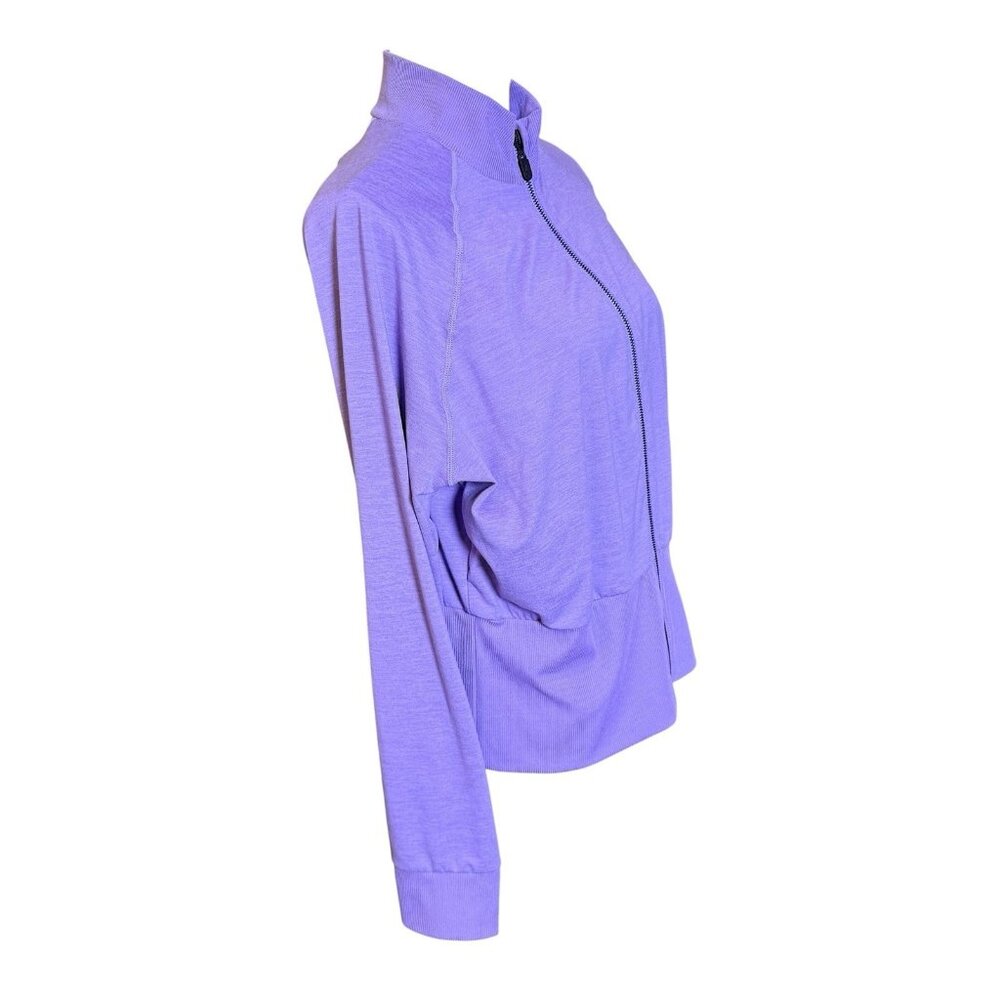 Super Soft Performance Jersey Funnel Neck Zip Purple Jacket NWOT Torrid Size 1 - Picture 5 of 6